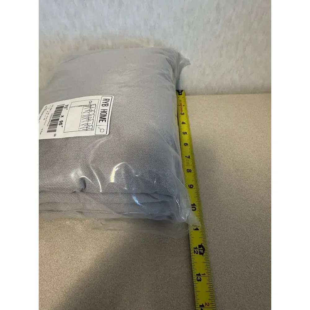 RYB HOME Light Grey Sheer Curtains 70 x 95 Set of 2